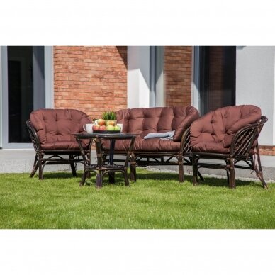 Lauko baldų komplektas 3+1 BAHAMA DARK BROWN 1