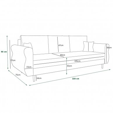 Trivietė sofa - lova 3