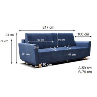 Trivietė sofa - lova 4