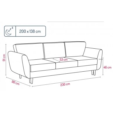 Trivietė sofa - lova 3