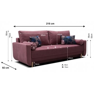 Trivietė sofa - lova 2