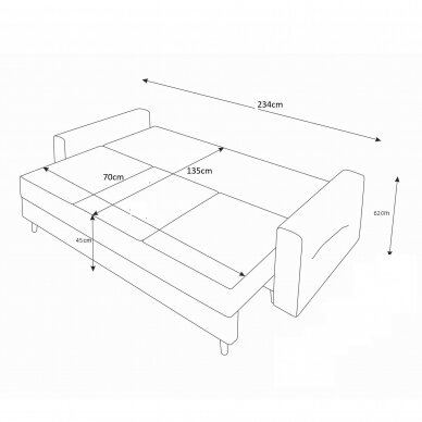 Trivietė sofa - lova 7